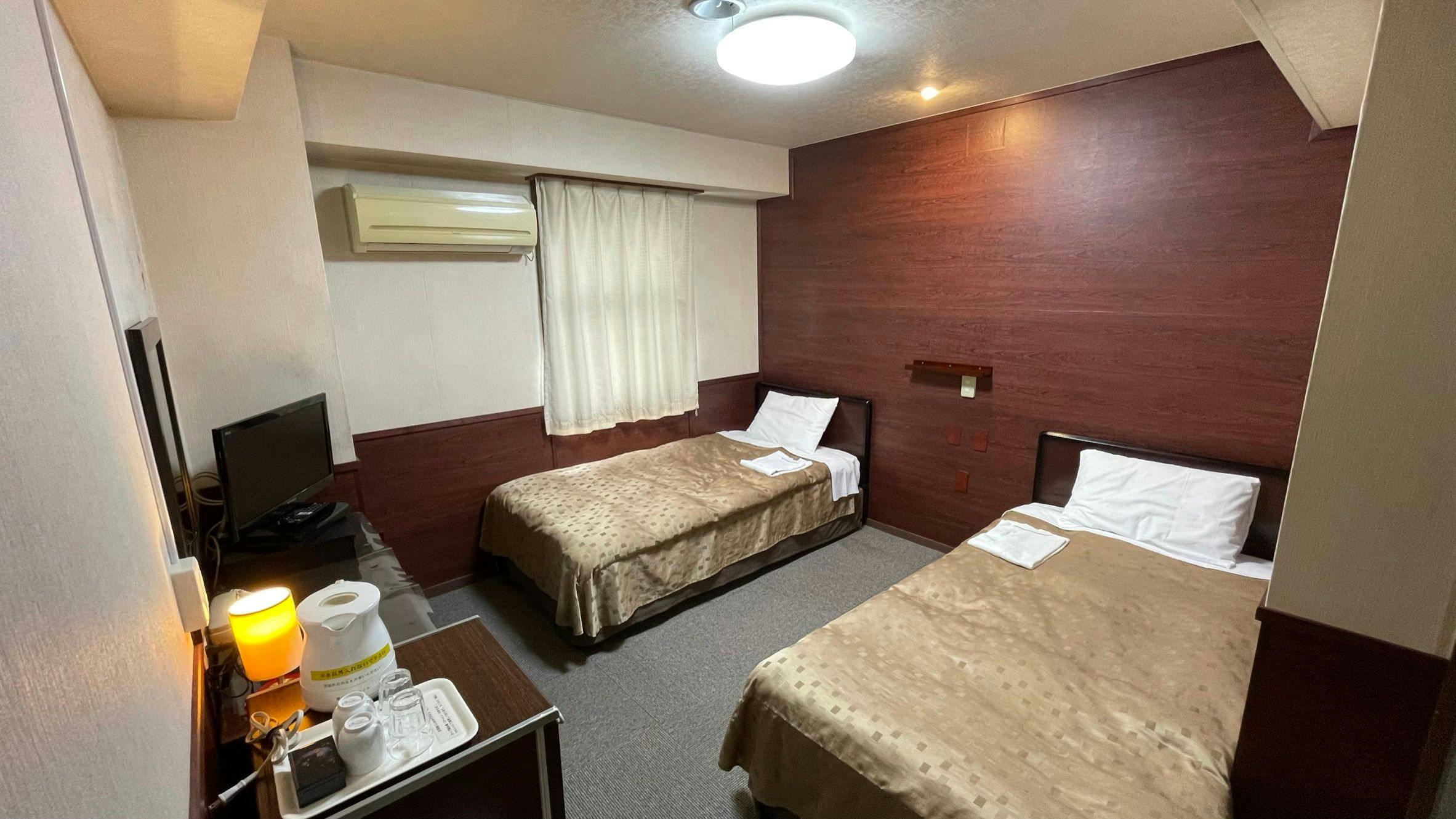ห้องพักเตียงคู่ สูบบุหรี่/ปลอดบุหรี่ ※ สามารถเชื่อมเตียงได้