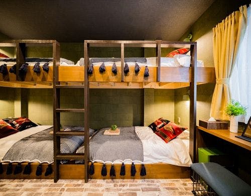 4名部屋（13平米／二段ベッド2台）