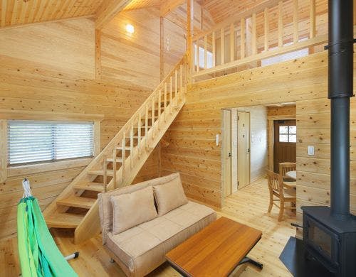 ログハウスのコテージ