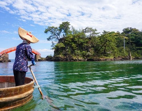 佐渡の名物 たらい舟体験