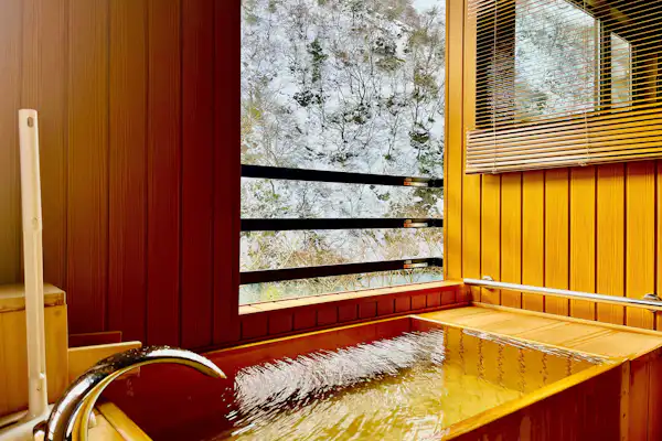 노천탕 딸린 화양실 내부 사진