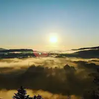 A breathtaking view of the magical sunrise from the Facility.