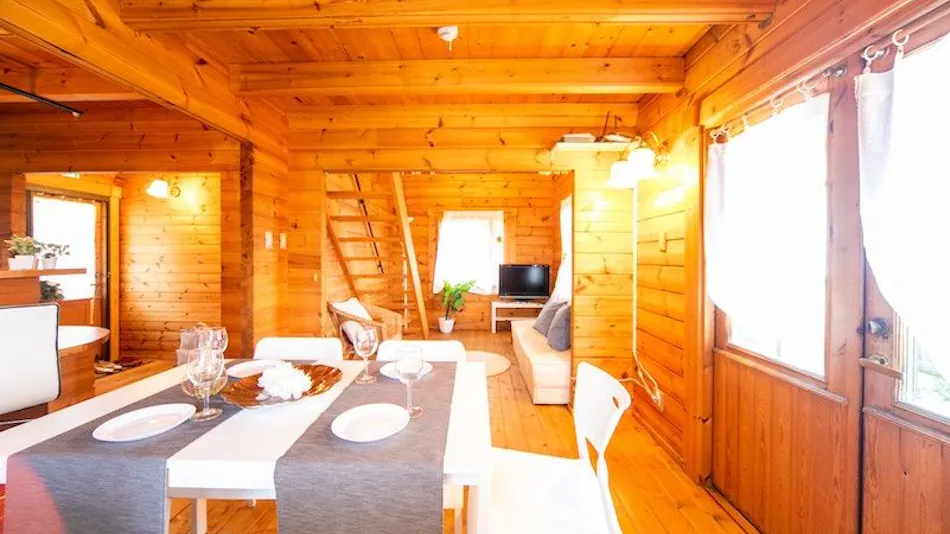 Awaji Seaside Log House in Goshiki