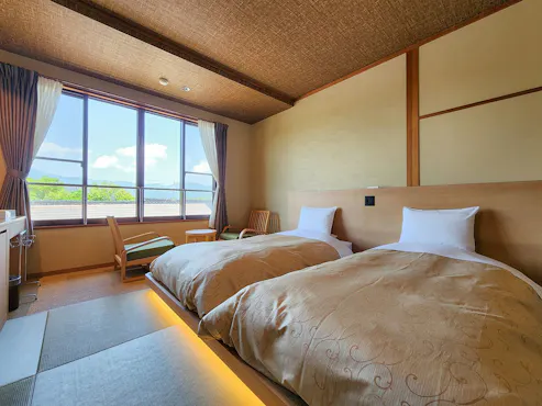 # ห้องพักสไตล์ญี่ปุ่นโมเดิร์นแบบเตียงคู่