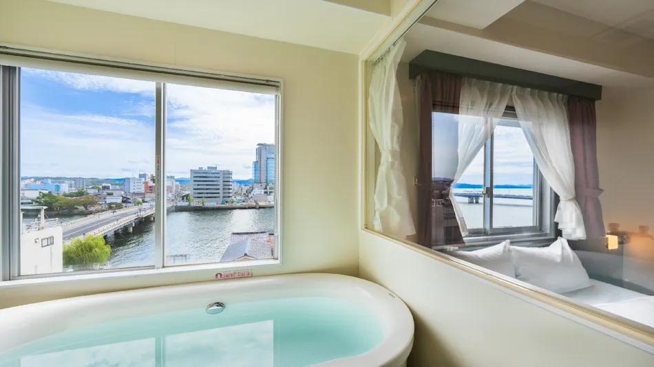 All rooms feature natural Onsen flowing freely Matsue City Hotel Main Building
