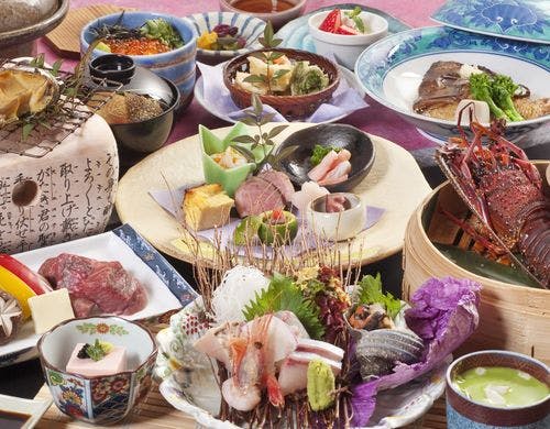 伊勢海老と鮑のコース