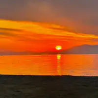 호상암에서 바라보는 비와호 석양의 절경