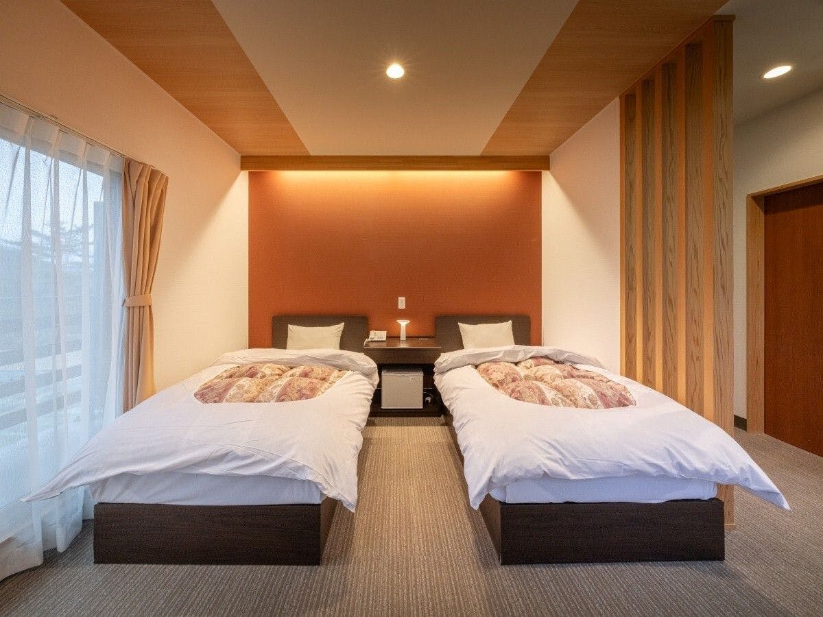 【ห้องพักเตียงคู่สไตล์ตะวันตก】ห้องพักบรรยากาศเงียบสงบ