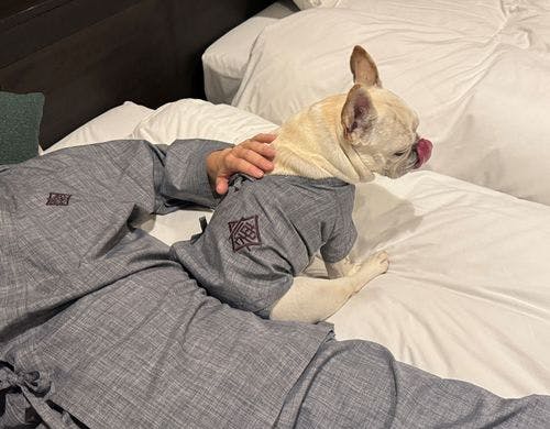 お揃いの作務衣