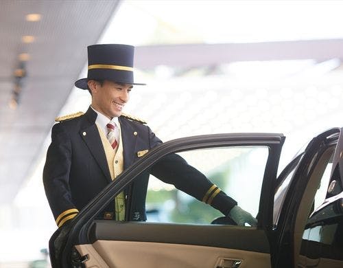 Your stay begins with a warm welcome from the doorman.