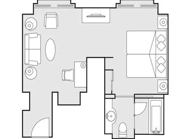 デラックスツイン43平米 間取り図