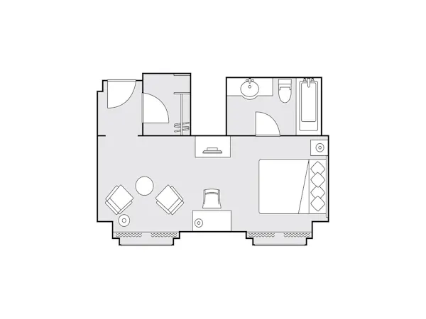クラシックプレミアムダブル36平米間取り図