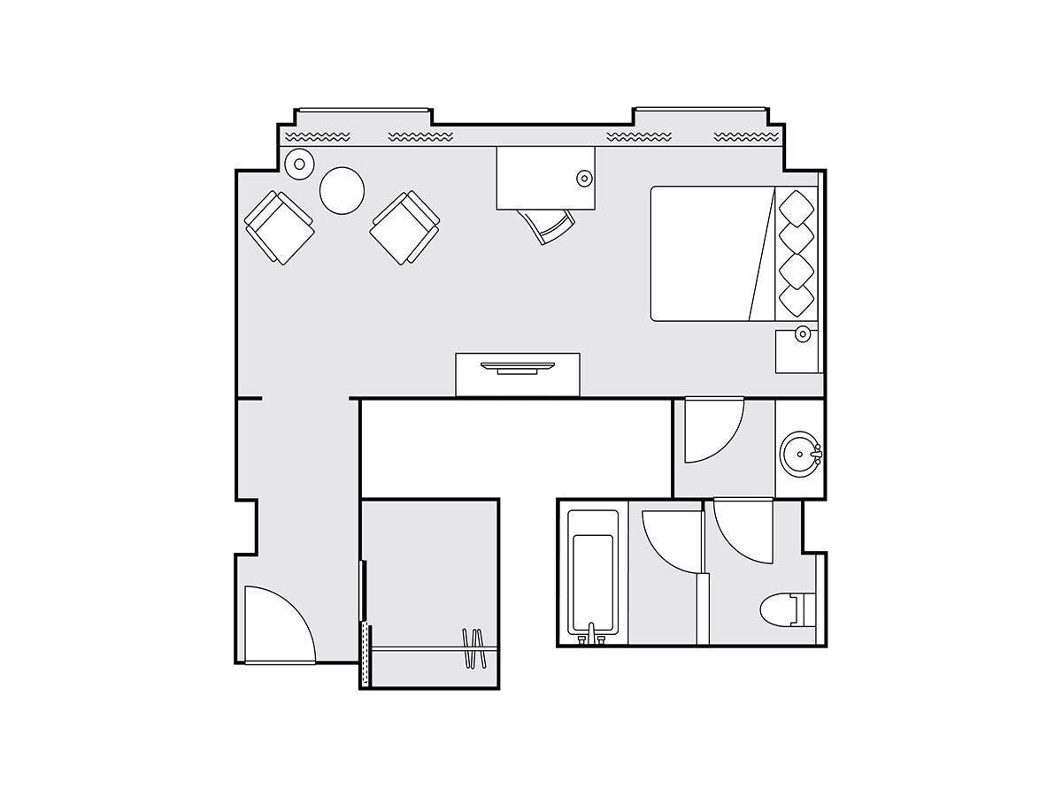 クラシックグランドダブル 43平米 間取り図