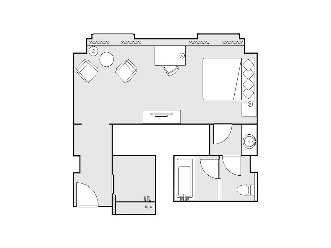 クラシックグランドダブル 43平米 間取り図