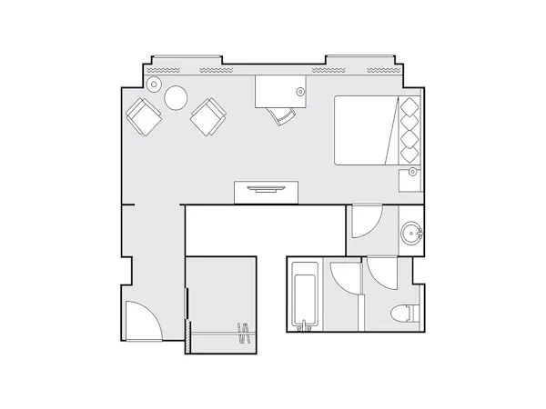 クラシックグランドダブル 43平米 間取り図