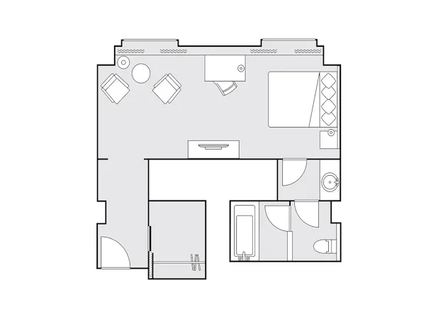 クラシックグランドダブル 43平米 間取り図