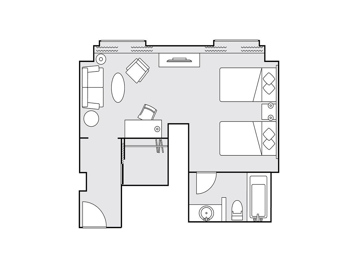 クラシックグランドツイン 43平米 間取り図