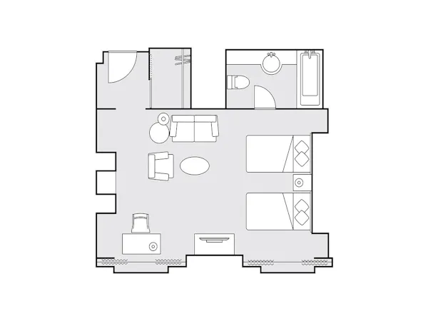 クラシックエレガントツイン 48平米 間取り図