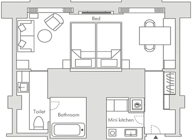 エスパシオデラックスツイン 44平米 間取り図