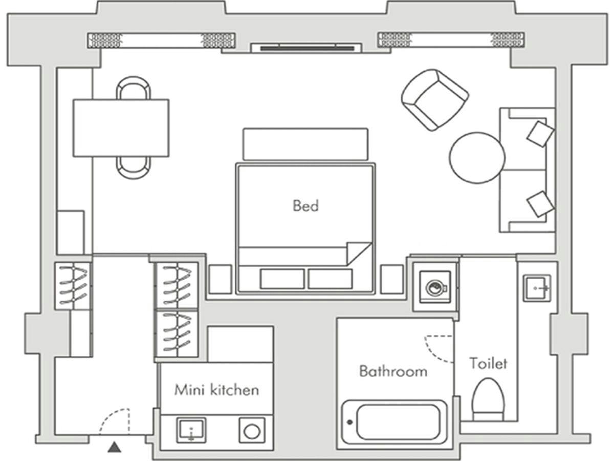 ｴｽﾊﾟｼｵﾃﾞﾗｯｸｽﾀﾞﾌﾞﾙ 48平米 間取り図