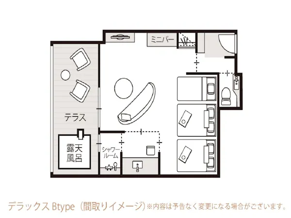 客室「デラックスBtype」間取りイメージ