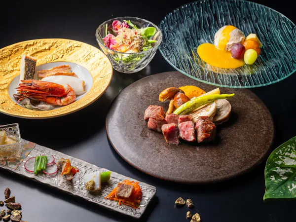2026年4月リニューアル 六角堂 鉄板焼 セレクトディナー 肉or魚を選べる 1泊2食付