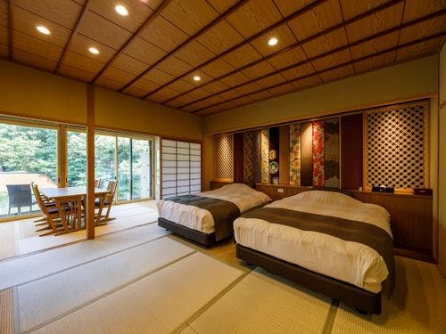 ひのき露天風呂付古代紫12.5畳+和ベッド