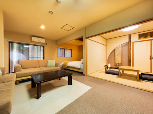 【Kaede】6 เสื่อ + 6 เสื่อ + ห้องสไตล์ตะวันตก + เตียงคู่ / อ่างอาบน้ำฮิโนกิ