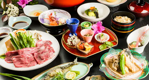 【夕食グレードUPプラン】~とろける舌触り、特選ご当地牛を味わう~「山形牛すきしゃぶ」会席膳