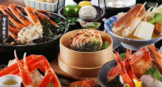 【一休の日】【茹で1/2匹・法楽焼1/2匹・刺身・グラタン・しゃぶ小鍋・蟹御飯】かに会席2026