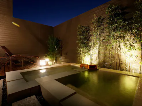 【客室の露天風呂&寝湯】一例