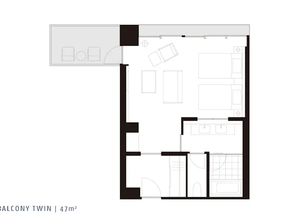バルコニーツイン(47m2)