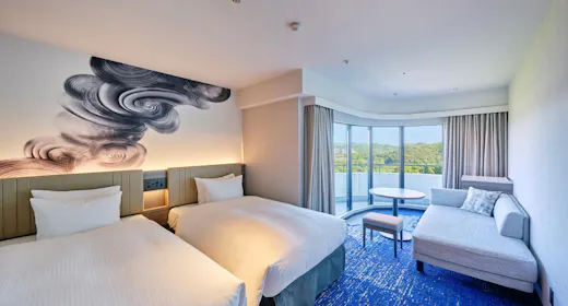 高级角落双床房 山景