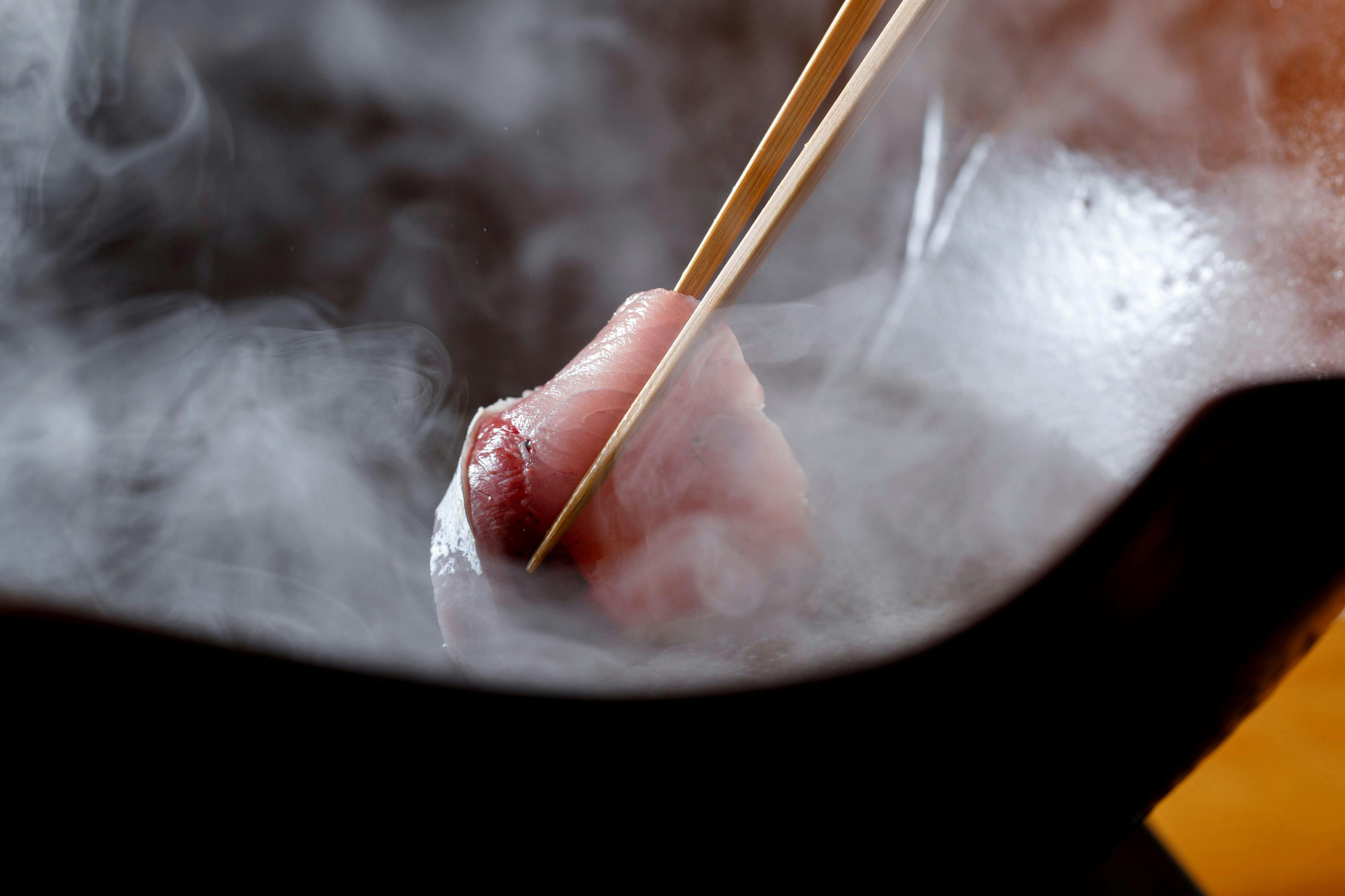 鰤しゃぶ　カウンターの目の前で