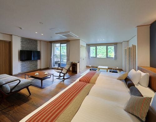 203 御影石露天風呂付の部屋です