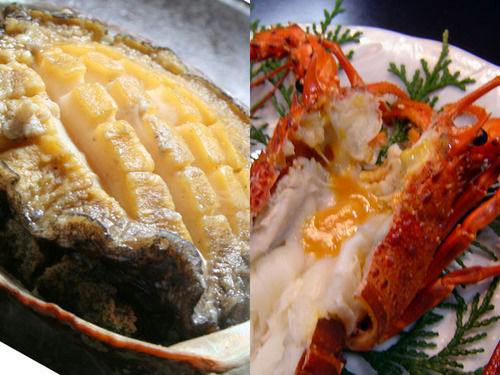 冨久家人気No1「多良冨久膳」伊勢海老ボイル＆鮑ステーキ