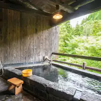 ห้องพัก: ห้องพร้อมอ่างอาบน้ำกลางแจ้งบางส่วน