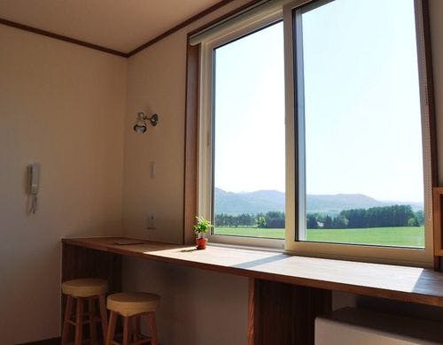 ３つあるお部屋は全室コーン畑向き。