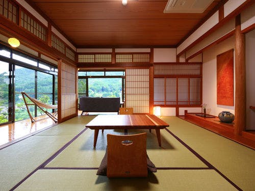 万両の客室露天風呂