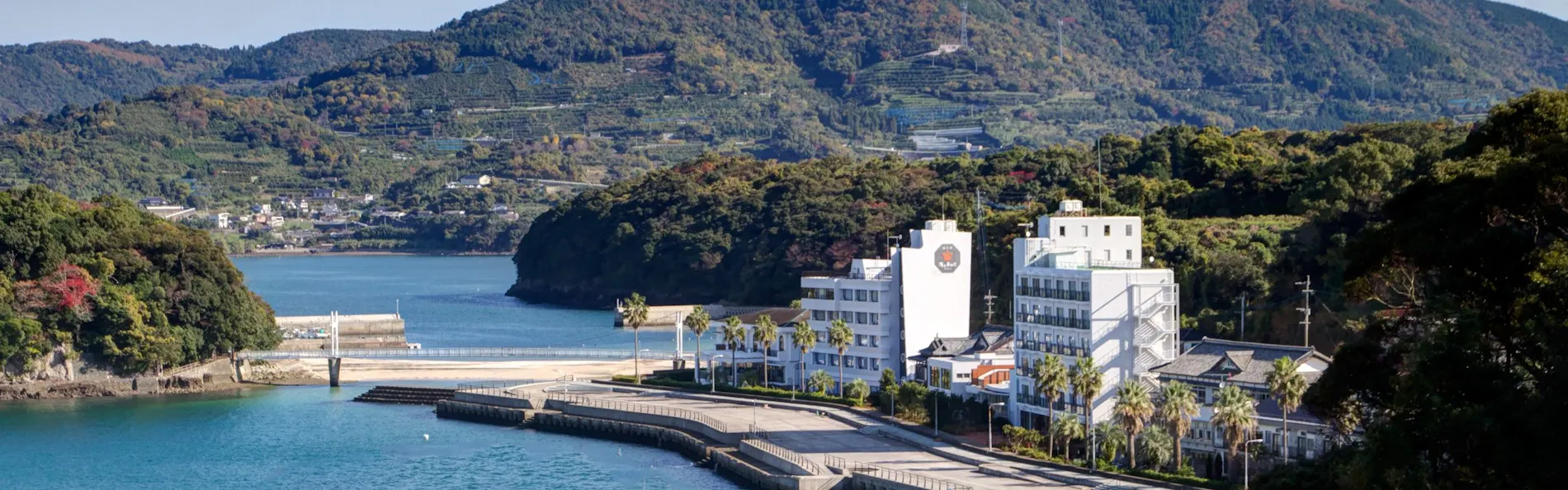 湯の児温泉 海と夕やけ