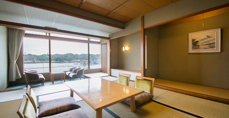 なぎさ館 和室 禁煙 勝浦湾側 生ビール大好き 90分ビール飲み放題とまぐろ解体ショー有りバイキングや館内で温泉めぐり プラン ホテル浦島 一休 Comキラリト