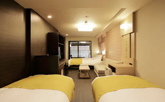 【露天風呂】三人房(雙床+雙人床)