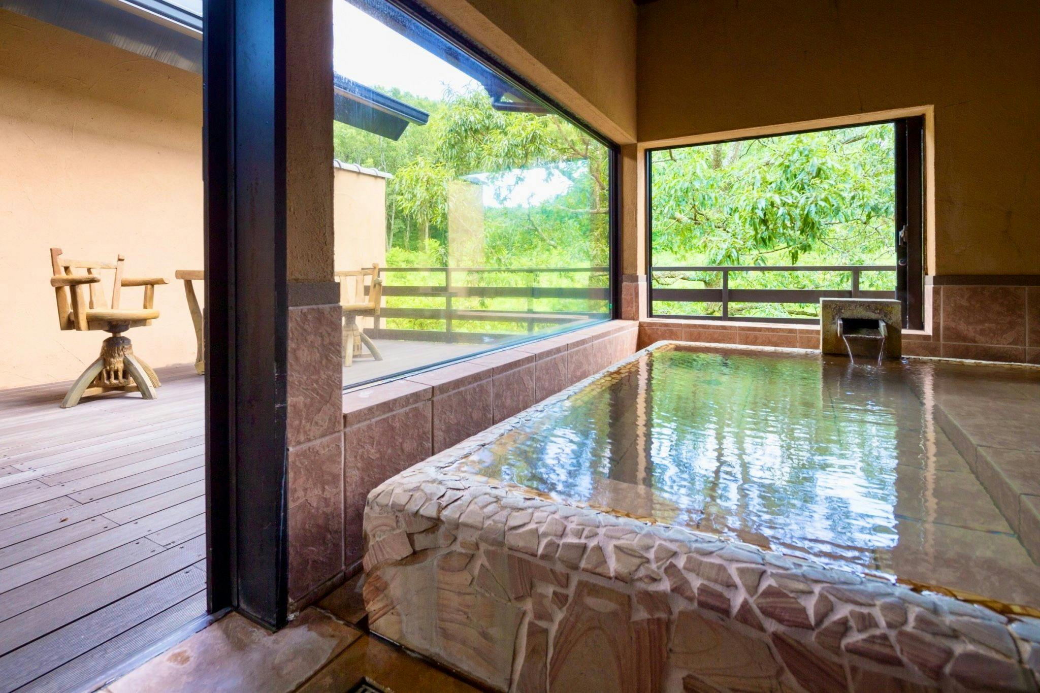 【ห้องพักแบบเตียงคู่สไตล์ตะวันตก】พร้อมอ่างอาบน้ำกลางแจ้งบางส่วน - บ้านพักสไตล์ยาว