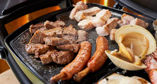 【夕・朝食付き】<夕食>プレミアムBBQセット <朝食>ホットサンドセット