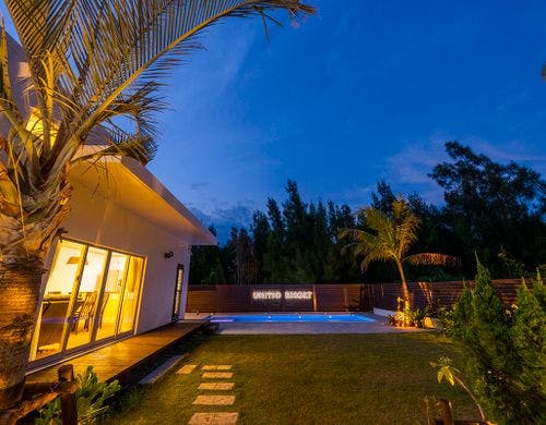 【お庭・夜】静かなひと時をお過ごし下さい