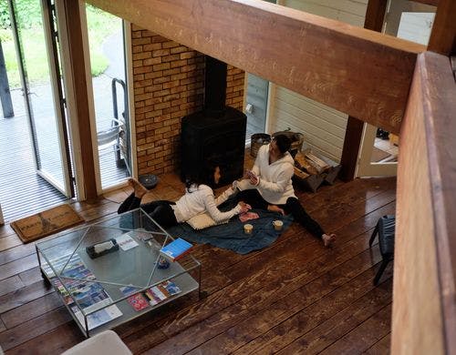 コテージCorvette、薪ストーブ