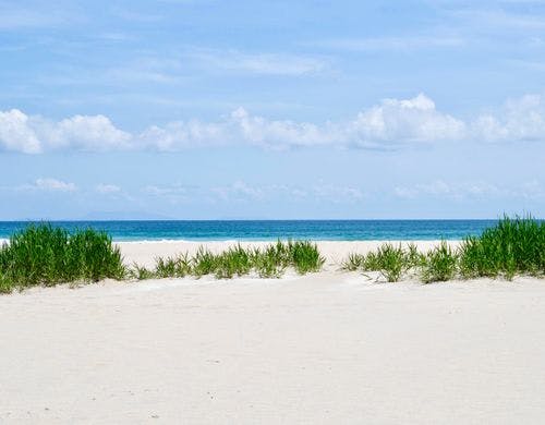 入田浜と水平線