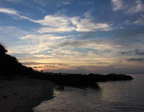 シークレットビーチの美しい夕日
