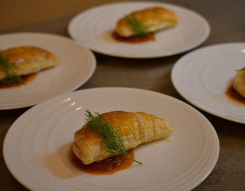 洋食コース　オーダーメイド例スズキのパイ