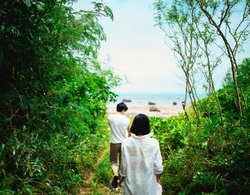 ビーチまでの道のり（徒歩1分）